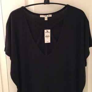 Express One Eleven Black Short Sleeve Shirt